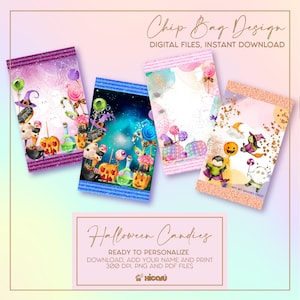 Halloween chip bags: bundle (4 digital kits)
