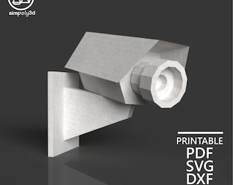 CAMERA_01,     Paper Craft, Digital Template, Origami, Pdf, Svg, Dxf Download, DIY, Low Poly, Trophy, Sculpture, 3D Model