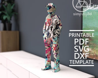 Low Poly Paper Craft Sculpture, DIY 3D Model (pdf, svg, dxf)