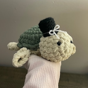 A Sophisticated Crochet Turtle | Soft turtle plushie | Amigurumi crochet turtle buddie