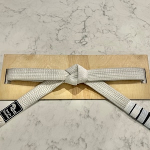 Martial Arts Belt Display! Laser Cut Wood for Brazilian Jiu Jitsu, Judo, Karate Belts - Kids and Adult Sizes