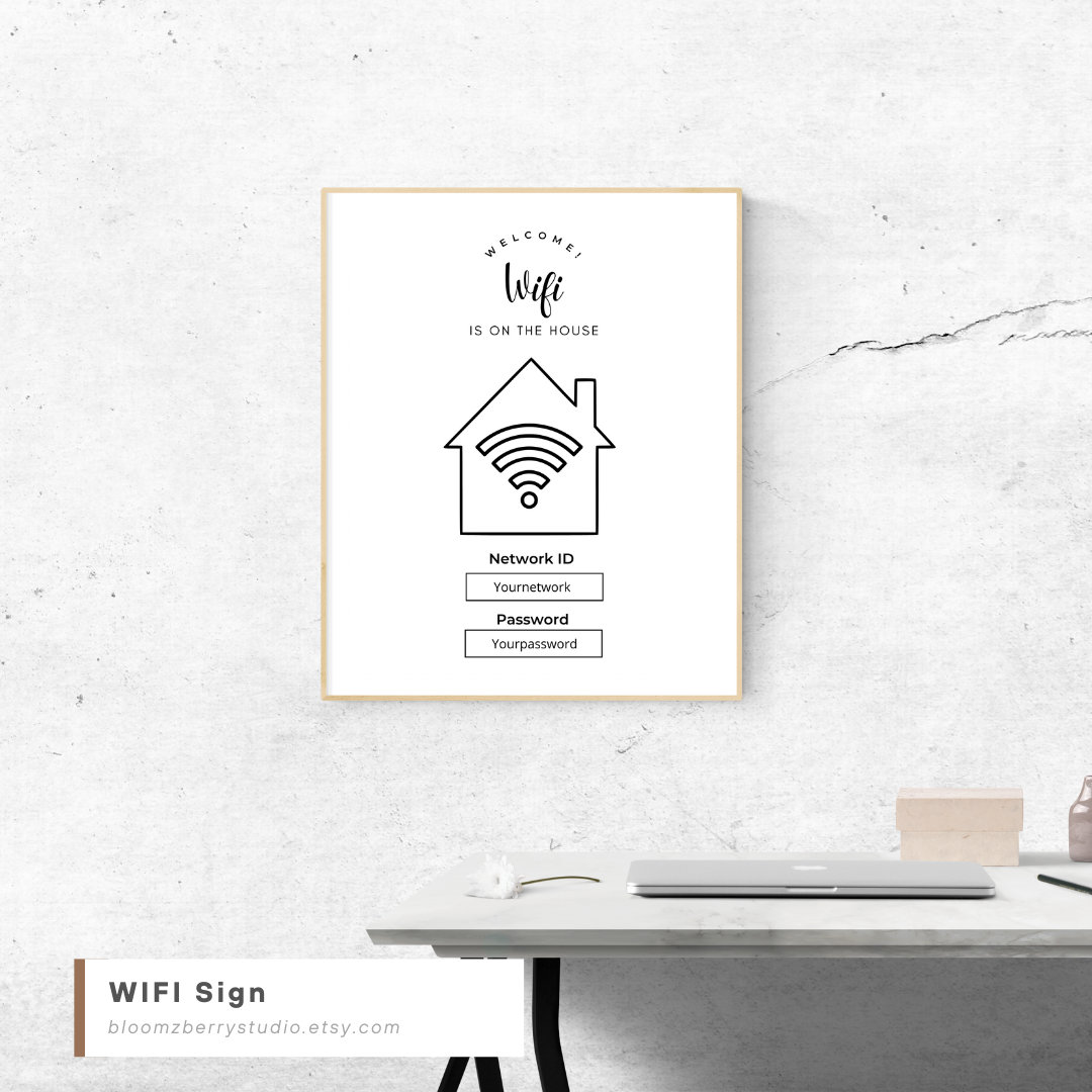 WIFI Password Sign Printable Wifi Sign WIFI Password Sign Editable