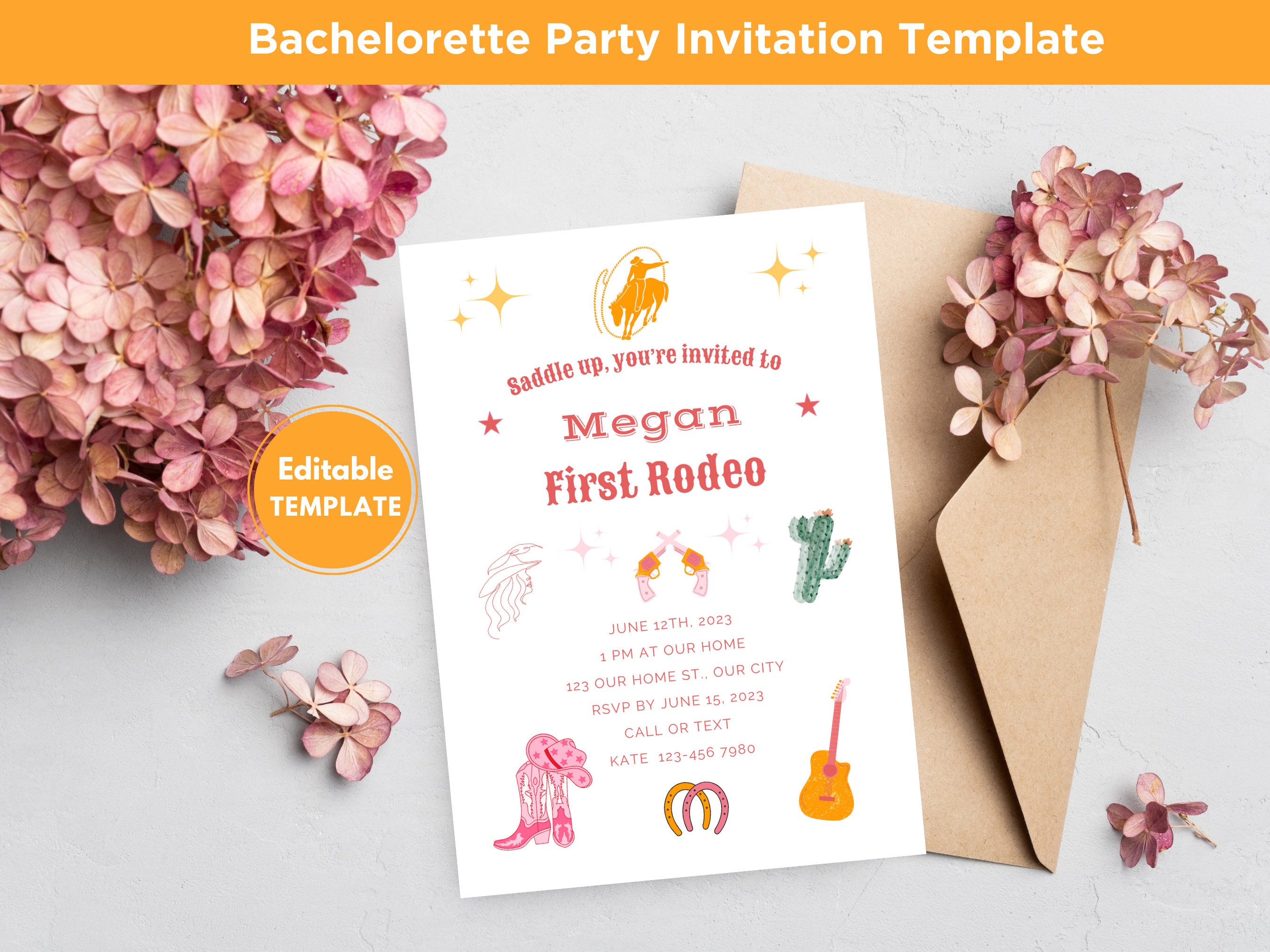 Editable Bachelorette Invitation Card Template| Bachelorette Card ...