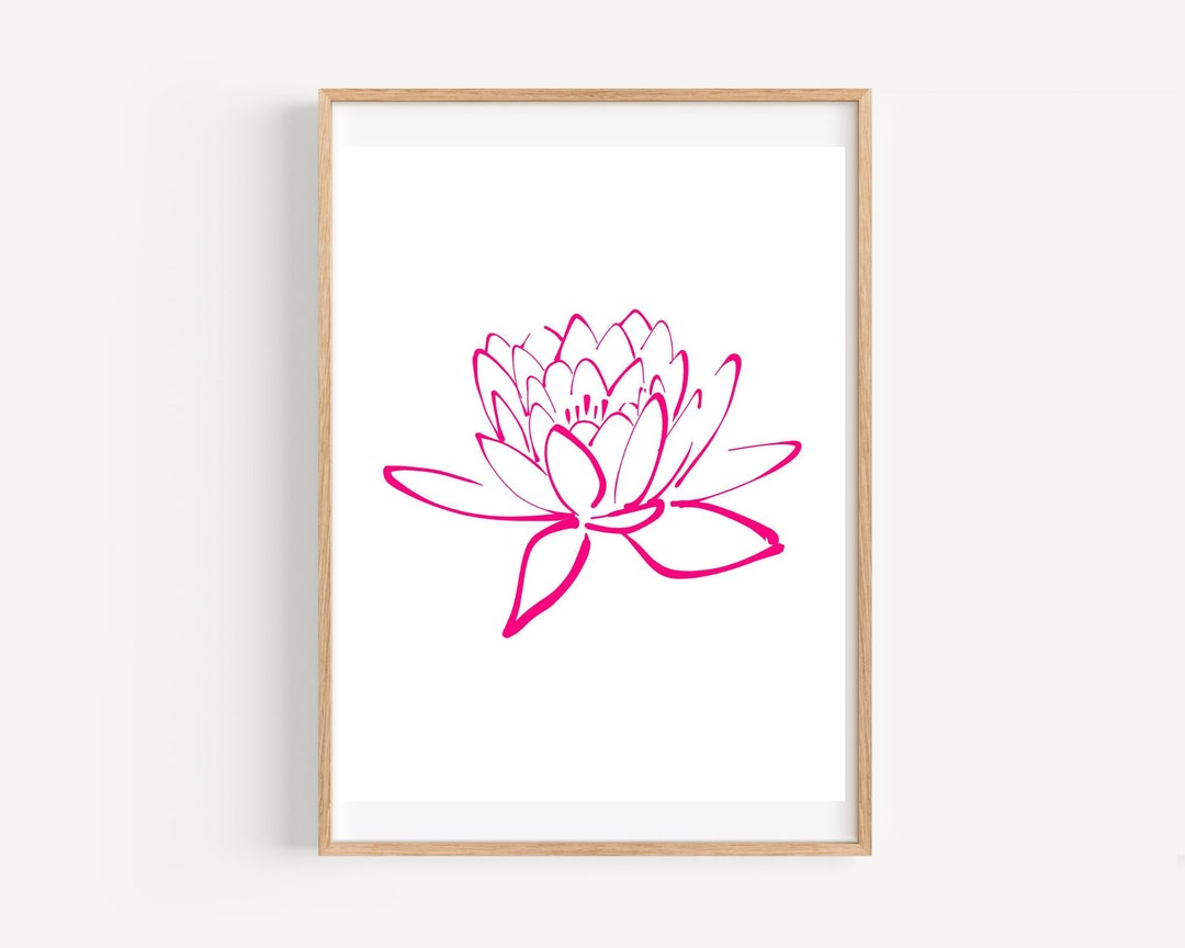 Pink Lotus Flower Print | Printable Wall Art | Digital Download | Wall ...