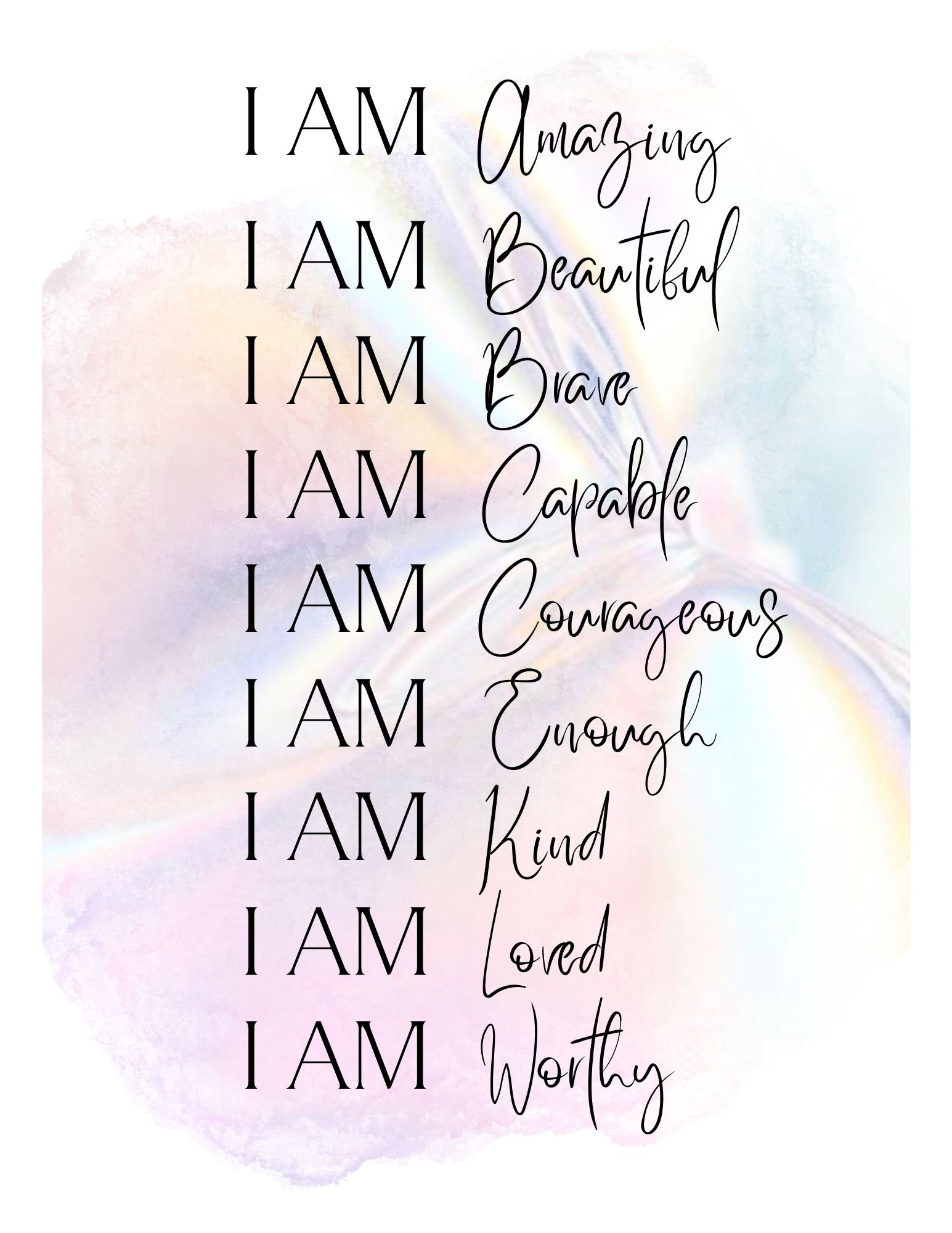 Daily Affirmations List With Marble Background Affirmation - Etsy