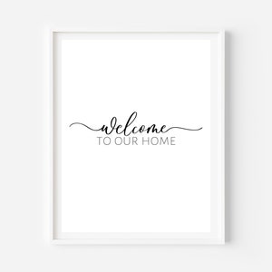 Welcome to Our Home Printable Welcome Print Printable Wall Art Digital