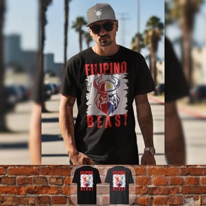 Filipino Beast Graphic Tee | Philippine Flag-Inspired Graphic Tee | Filipino-Inspired Graphic Shirt