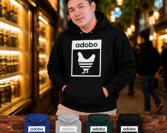 Sweat à capuche oversize à motif poulet adobo | Sweat à capuche unisexe humoristique philippin | Sweat à capuche d'inspiration philippine | Sweat à capuche drôle philippin