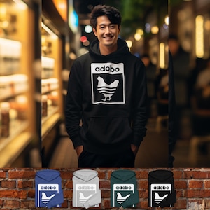 Chicken Adobo Graphic Oversized Hoodie | Filipino Humor Unisex Hoodie | Filipino-Inspired Pull-Over Hoodie | Funny Filipino Hoodie