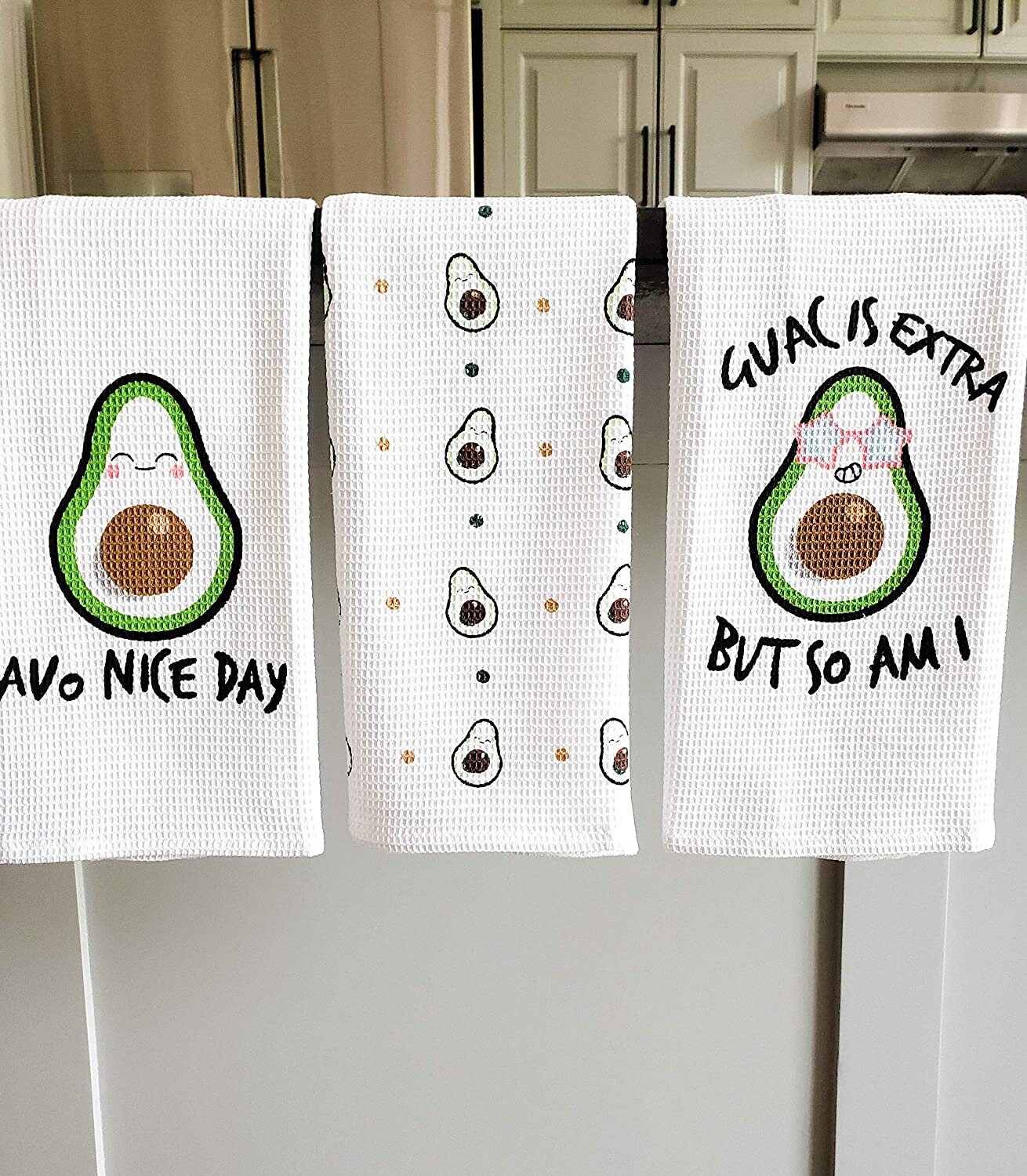  Cotton Kitchen Hand Towels Set, Soft Highly Absorbent 100% Terry  Cloth Tea Towel Simple Funny Design Decorative Durable Large White Bathroom  Powder Room Gift 28 X 12 Inches Set of 3 (