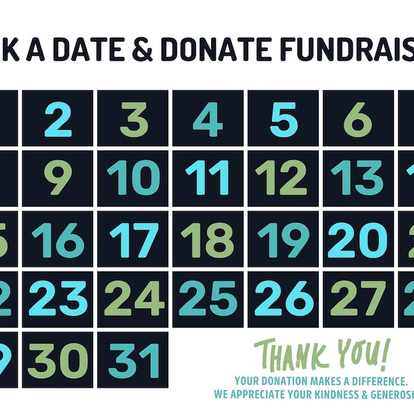 Pick a Date Donation Etsy