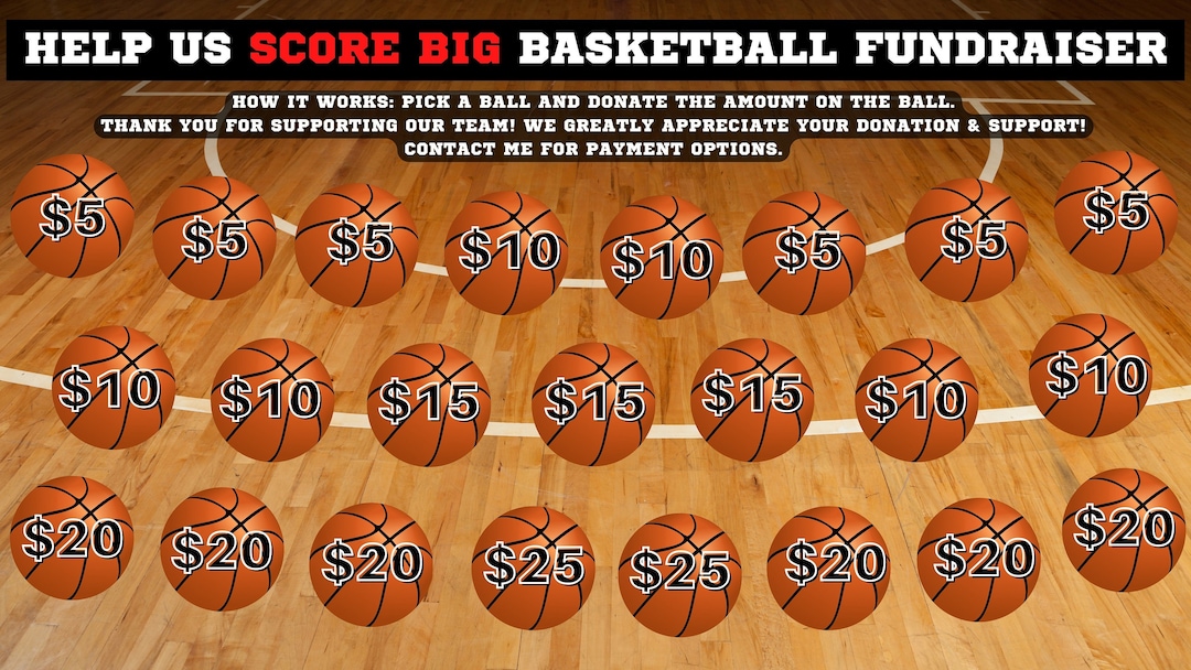 Basketball Fundraiser Help Fill My Board Etsy