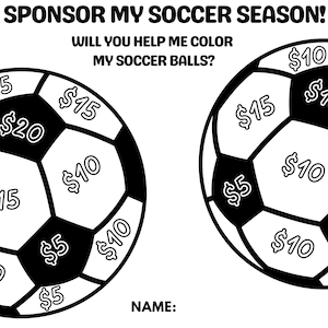 Soccer &quot;Color Me&quot; Fundraiser - Sponsor my season!