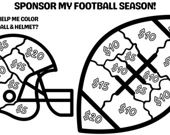 Football &quot;Color Me&quot; Fundraiser - Sponsor my season!
