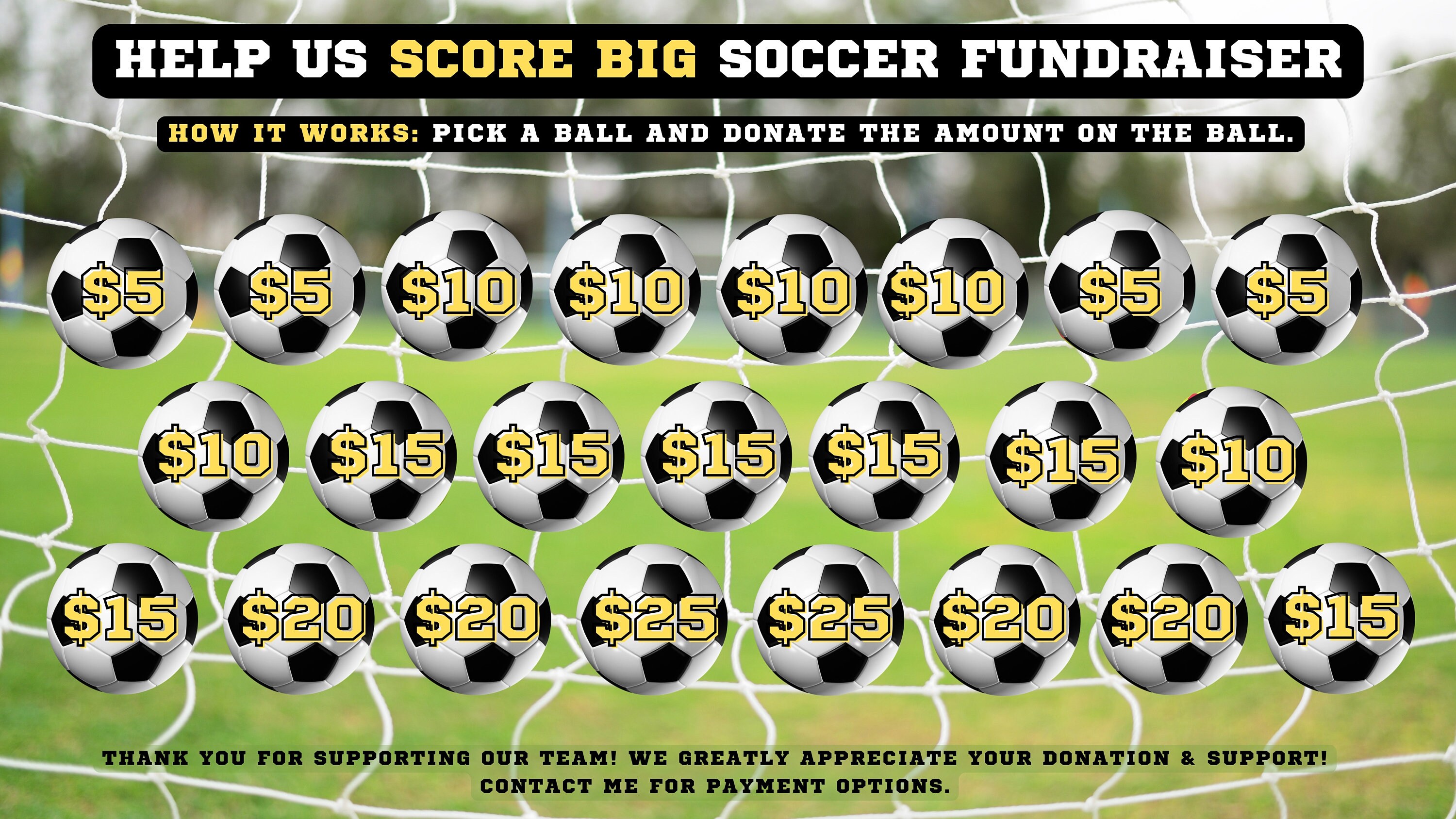Soccer Fundraiser Help Fill My Board! Etsy