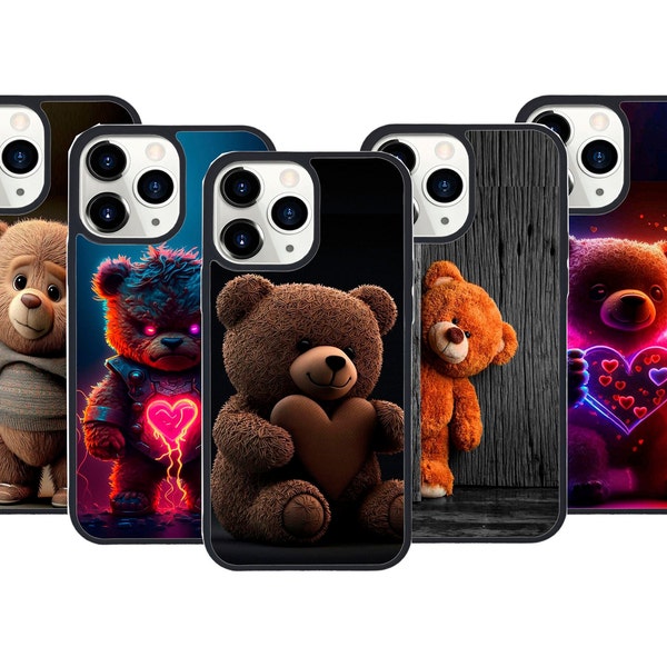 Shockproof Luxury Cute Bear Case for iPhone 14 13 11 12 Pro Max Mini Plus 6 7 8 XR XS Samsung Galaxy S21 S22 S23 Plus Ultra S20FE