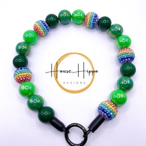 Rainbow charms dog collar, St Patrick’s day dog collar, St Patrick’s day dog necklace, dog necklace, green dog collar, rainbow dog collar