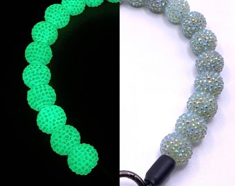 Glow in the dark rhinestones Beaded Dog Collar, Dog Necklace