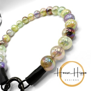 Earthy duo-toned iridescent beaded dog collar mini