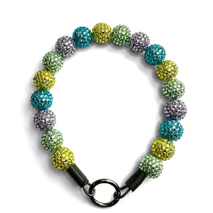 Muted spring rhinestone dog collar