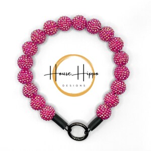 Malibu pink rhinestone beaded dog collar