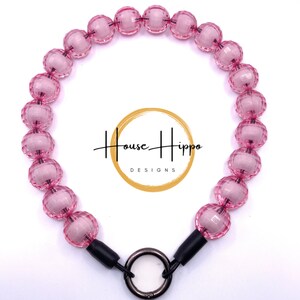 Faceted Light Pink beaded dog collar, dog collar, dog necklace, pink dog collar,  baby pink collar, bubblegum bead dog collar