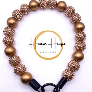 Champagne Dreams Beaded Dog Collar Necklace, Dog Pearls, gold dog collar, dog necklace, Holiday dog collar