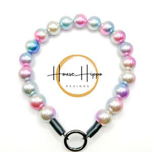 Pastel ombré collar, unicorn ombré collar, cotton candy pastel dog collar, beaded dog collar, pearl beaded dog collar