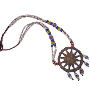 TUBU - Vintage Brass Star Shaman Necklace from Nagaland, India - 07183