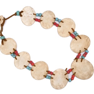 DAS - Vintage Shell and Bead Ceremonial Necklace from Nagaland, India - 07185