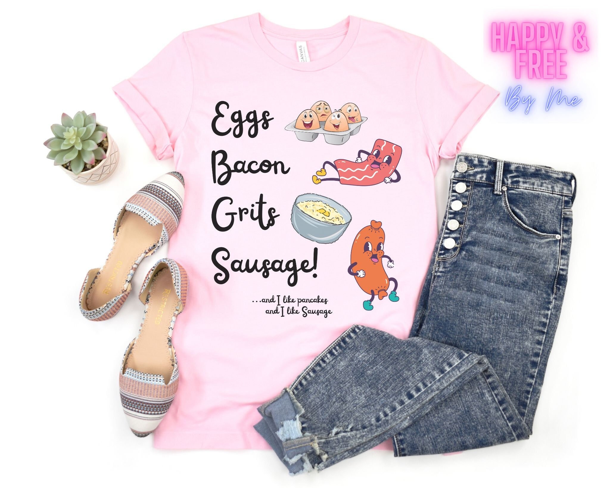 Eggs Bacon Grits Sausage Meme Funny Shirt Etsy