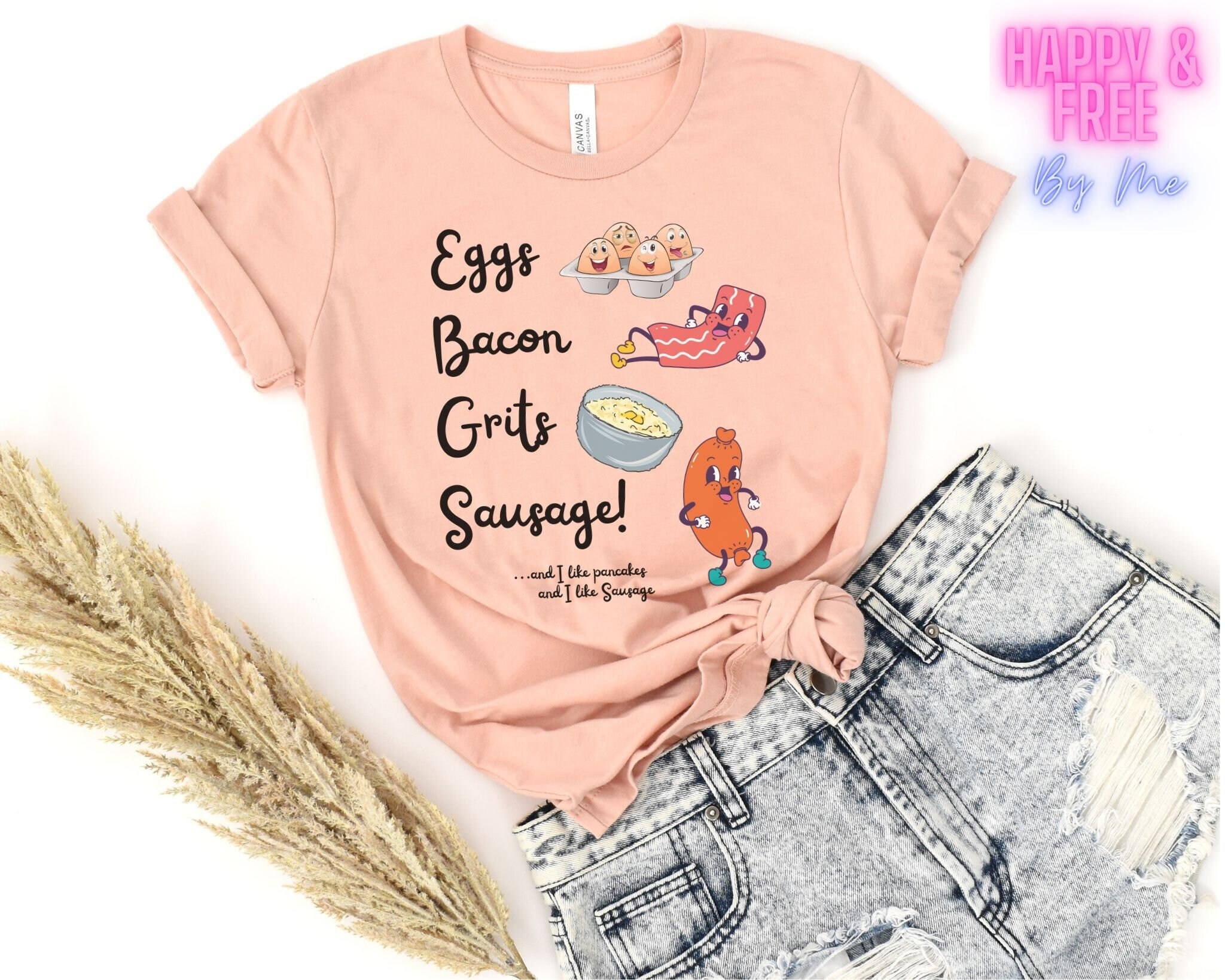 Eggs Bacon Grits Sausage Meme Funny Shirt Etsy