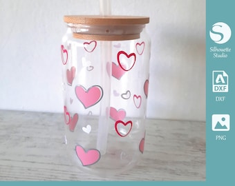 Heart Wrap SVG: Valentine Libbey Glass Can Design (Digital Download)