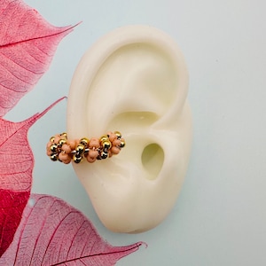 TEMIS Handmade Cuff Earring | Rose | Colombian Jewelry | Artisan Craft | Unique Gift Idea for Her | Adjustable Design