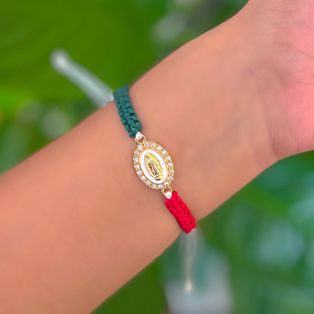 Virgencita mex Bracelet Mexico Flag Handmade Bracelet Etsy