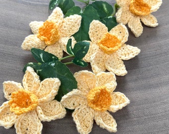 Daffodil Crochet Pattern: Easy Flower Appliqués (PDF Download)