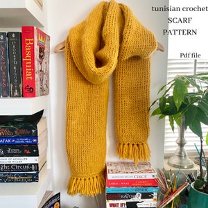 Tunisian Crochet Scarf Pattern: Beginner-Friendly Knit Stitch (PDF)