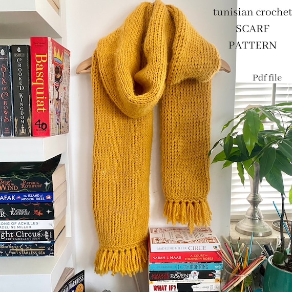 Tunisian Crochet Scarf Pattern: Beginner-friendly Knit Stitch (PDF