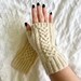 Cabled Fingerless Gloves Knitting Pattern: Magic Loop Mittens (PDF File ...