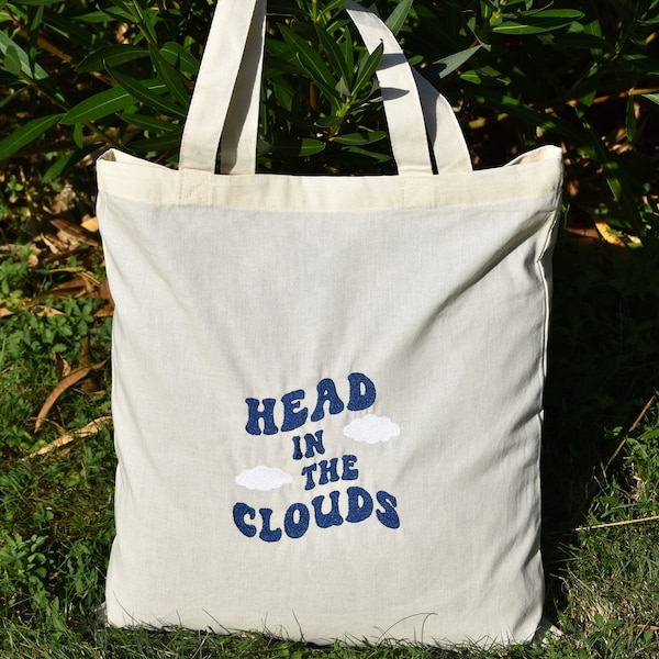 Tote Bag brodé - Head in the Clouds