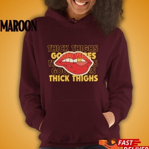 Thick Thighs Good Vibes Hoodie, Muscle Mommy, Positive Vibes Hoodie, Women&#39;s Activewear, Athleisure Wear, Oversized Hoodie, Morning Mantra