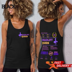 Deadlift Queen Female Muscle Tee, Muscle Mommy, Gym Rat, Fitness Tank, Women&#39;s Inspirational Muscle Tank, Funny Workout Gym Tank Top, Black