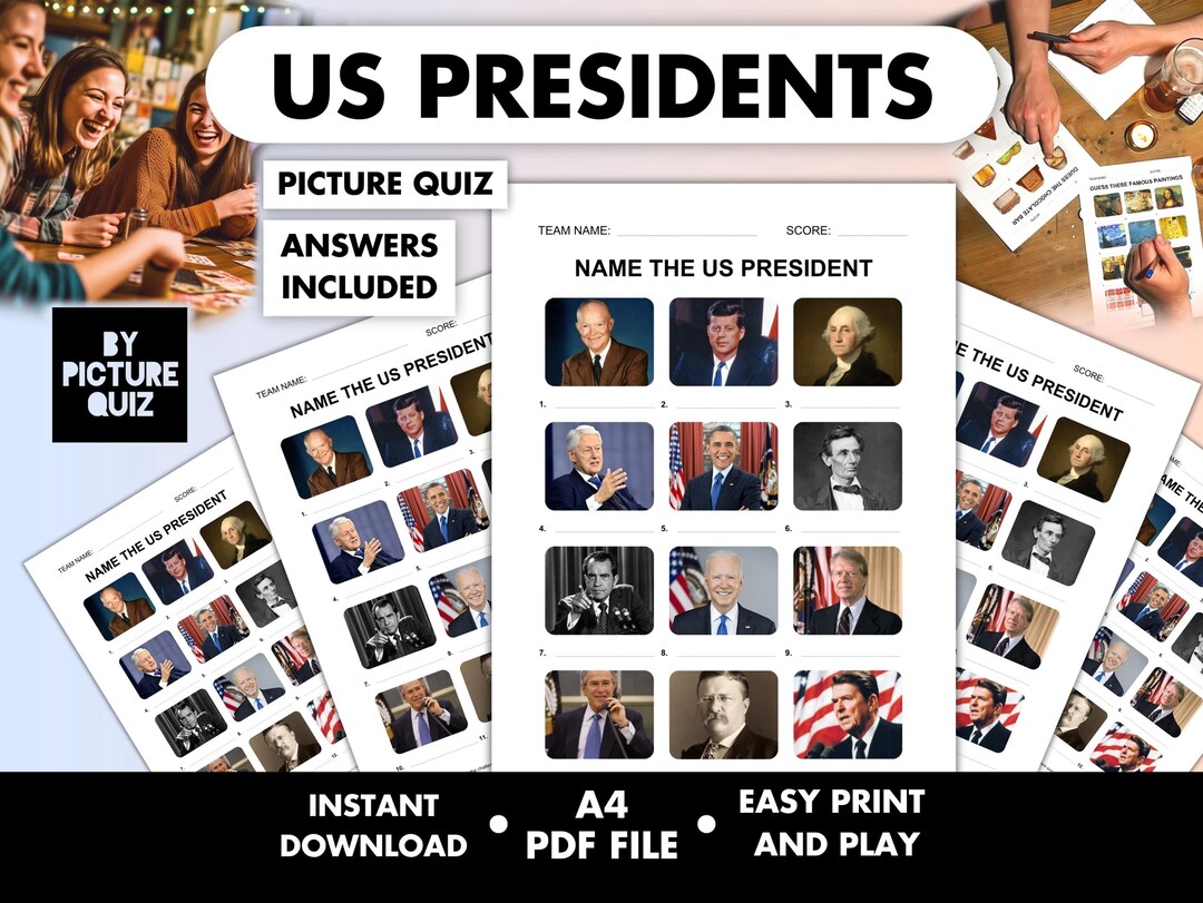 US Presidents Picture Quiz • American Presidents Pub Quiz • US Election ...