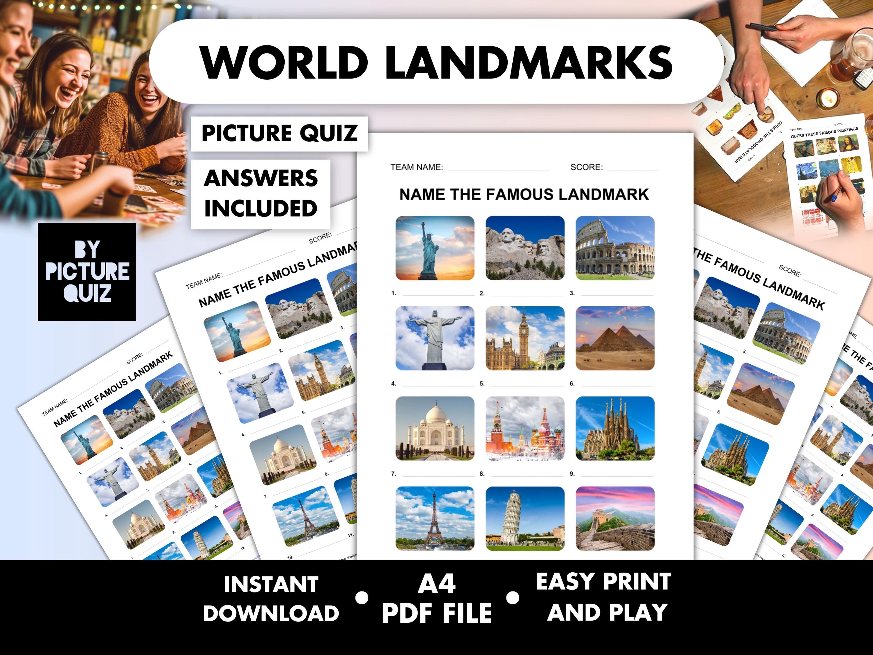Famous World Landmarks Picture Quiz • Geography Pub Quiz Picture Round ...