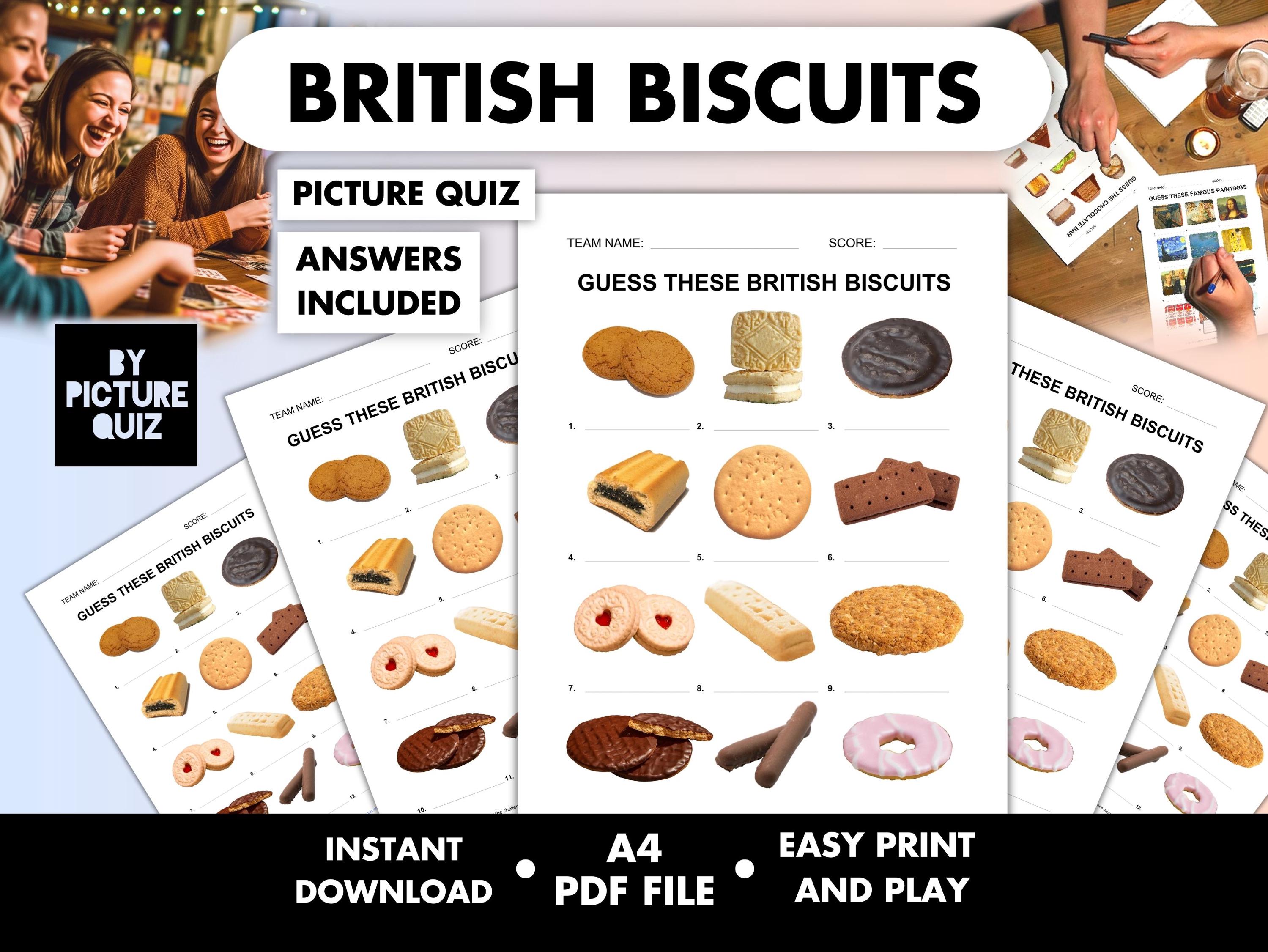 British Biscuits Picture Quiz • Guess the Biscuit Pub Quiz Picture ...