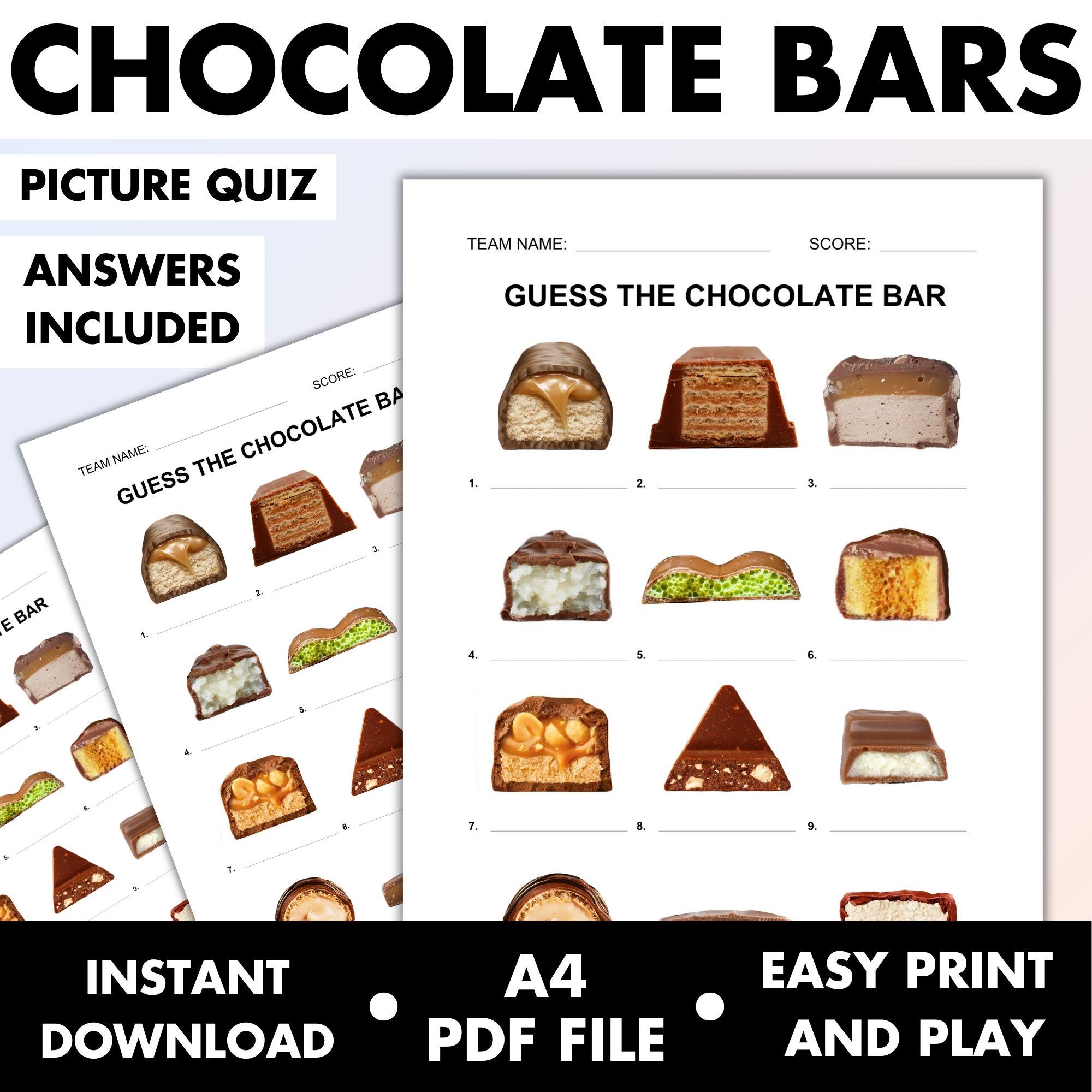 Chocolate Bars Picture Quiz Guess Chocolates Pub Quiz Picture Round 