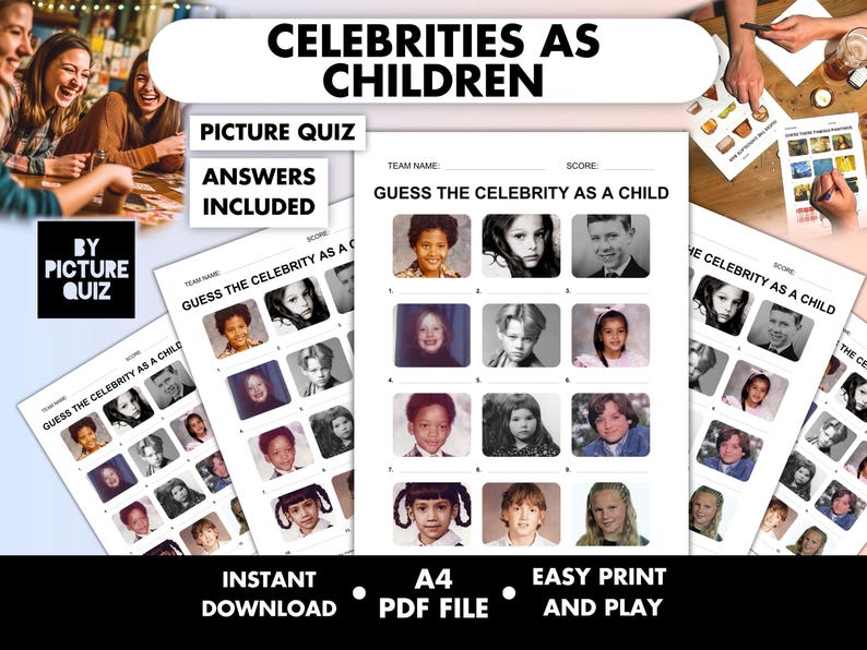 Celebrities as Children Picture Quiz • Celebrity Baby Pictures Pub Quiz