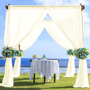 Beige Wedding Arch Draping Fabric Chiffon Fabric Drapery Wedding