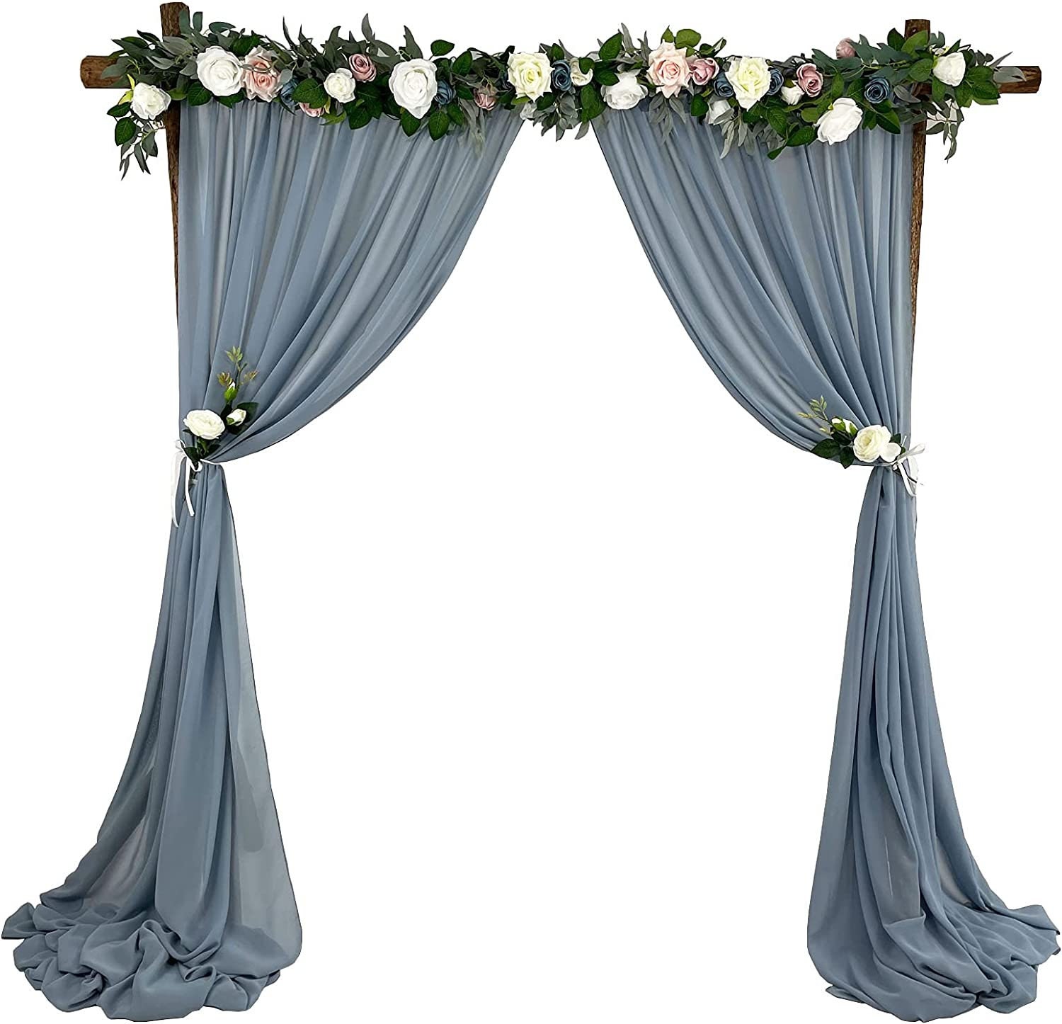 Dusty Blue Wedding Arch Draping Fabric Chiffon Fabric Drapery Wedding  Ceremony Decorations Backdrop Curtain 