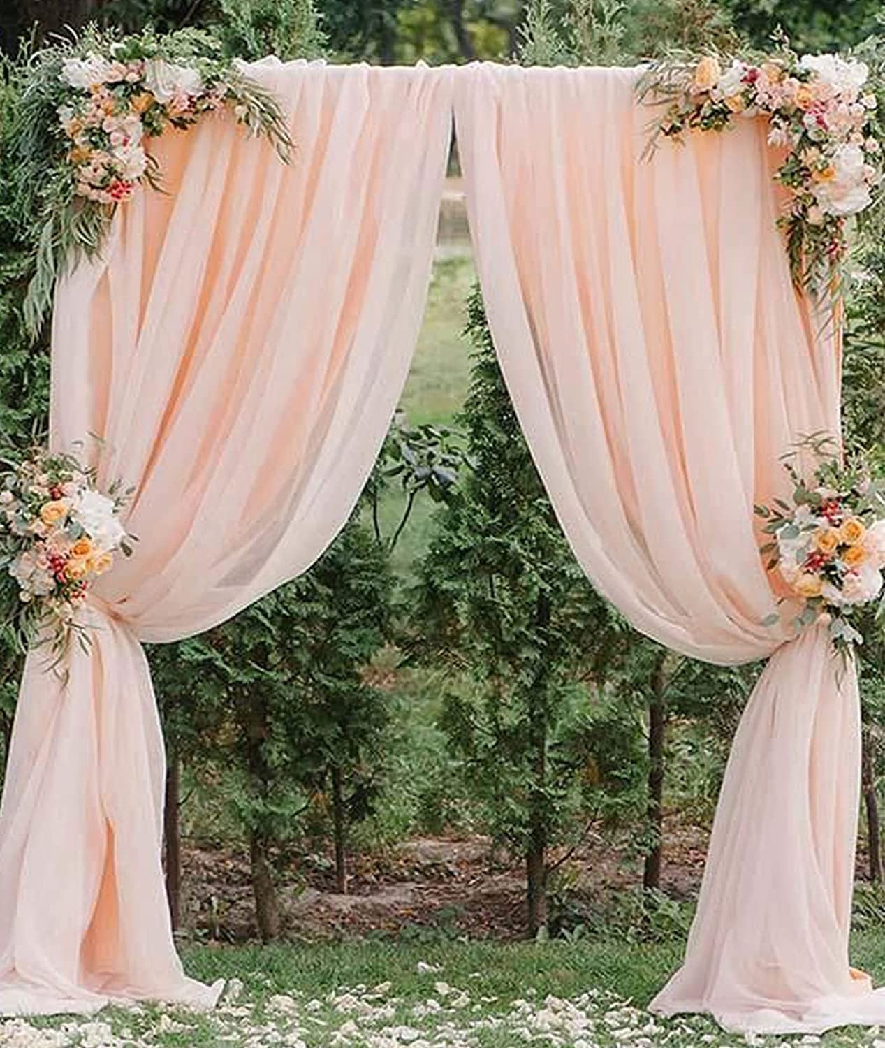 GRAY Wedding Arch Draping Fabric 21 Ft by 29 2 Panels Chiffon Fabric  Drapery Party Ceiling Drapes Archway Drapes for Wedding Sheer -  Denmark
